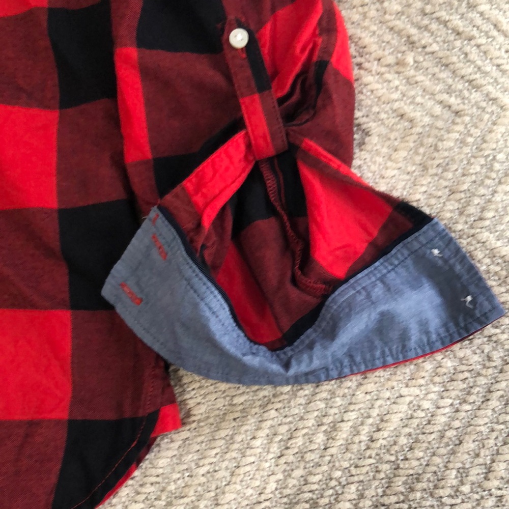 Tommy Hilfiger Red and Black Casual Button Down Shirt - Picture 4 of 8